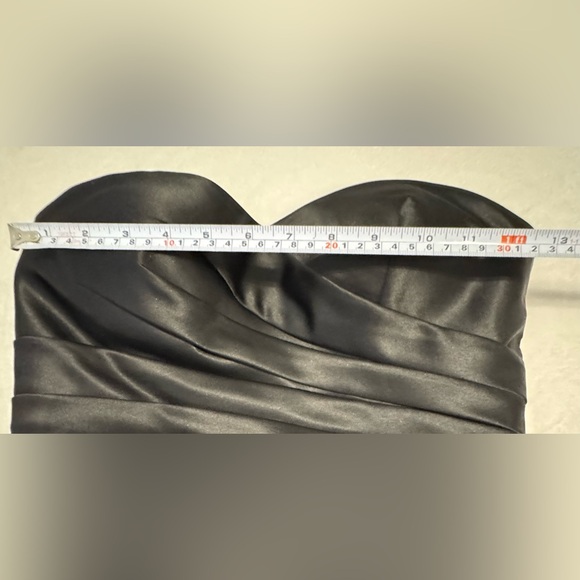 NEW Bill Levkoff Black Satin Strapless Cocktail Party Evening Prom Dress Size 6 - Picture 7 of 9